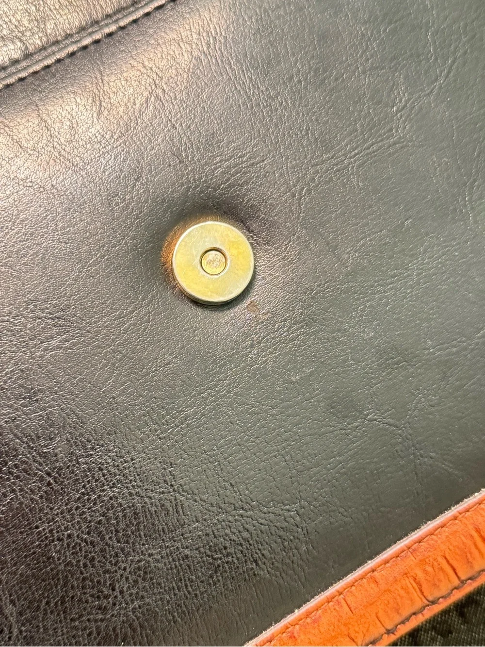 Bellerose Two-Tone Black & Brown Leather Briefcase